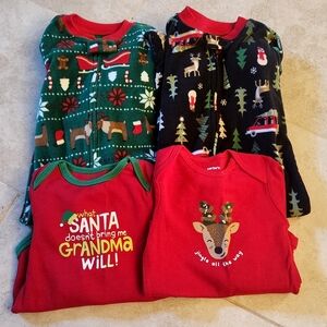 Carter's Holiday Set - 2 Pairs Pajamas, 2 Onsies